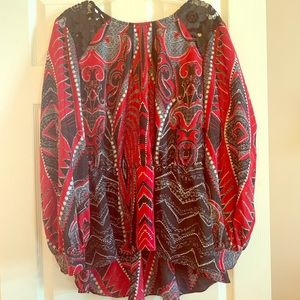Red and black tunic